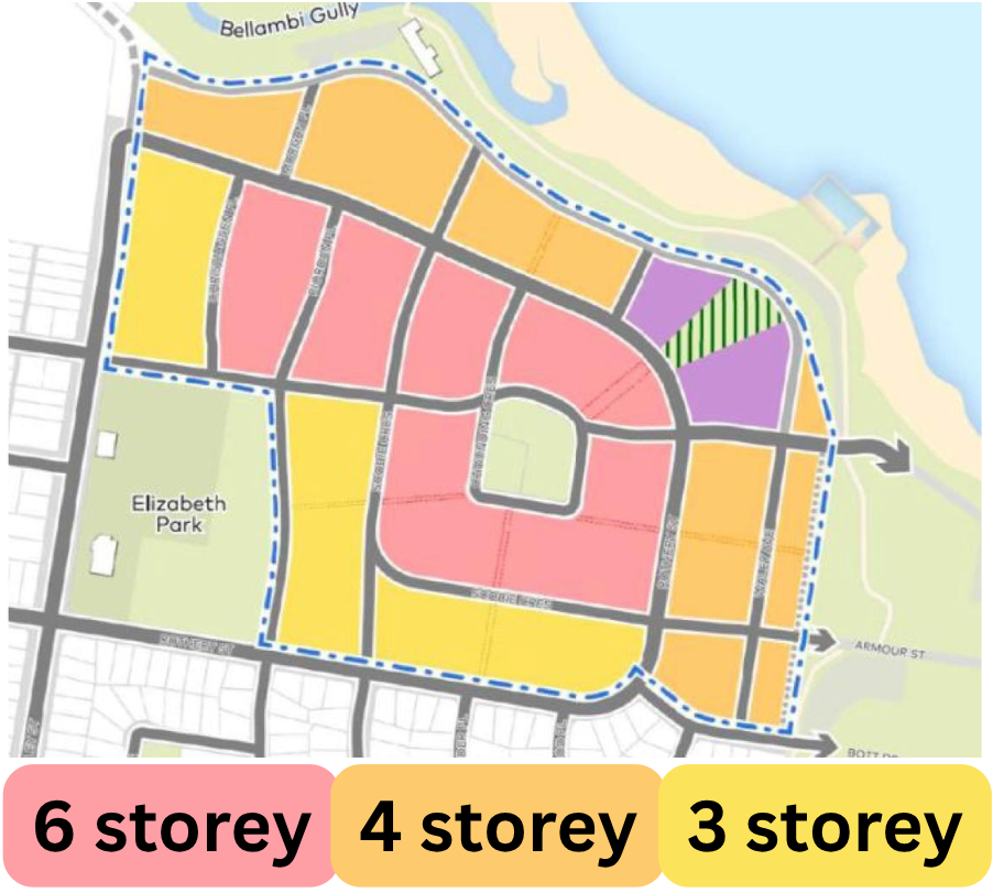 A map of the rezoning of Bellambi Estate.